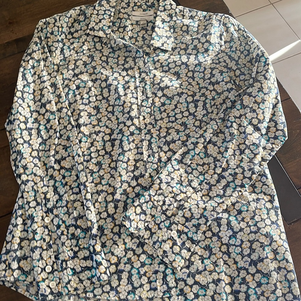 Pre-loved JCrew Size 6 Perfect Shirt Floral Buttondown